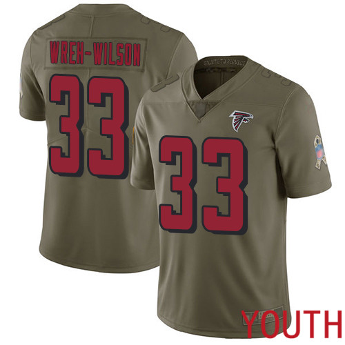 Atlanta Falcons Limited Olive Youth Blidi Wreh-Wilson Jersey NFL Football #33 2017 Salute to Service->youth nfl jersey->Youth Jersey